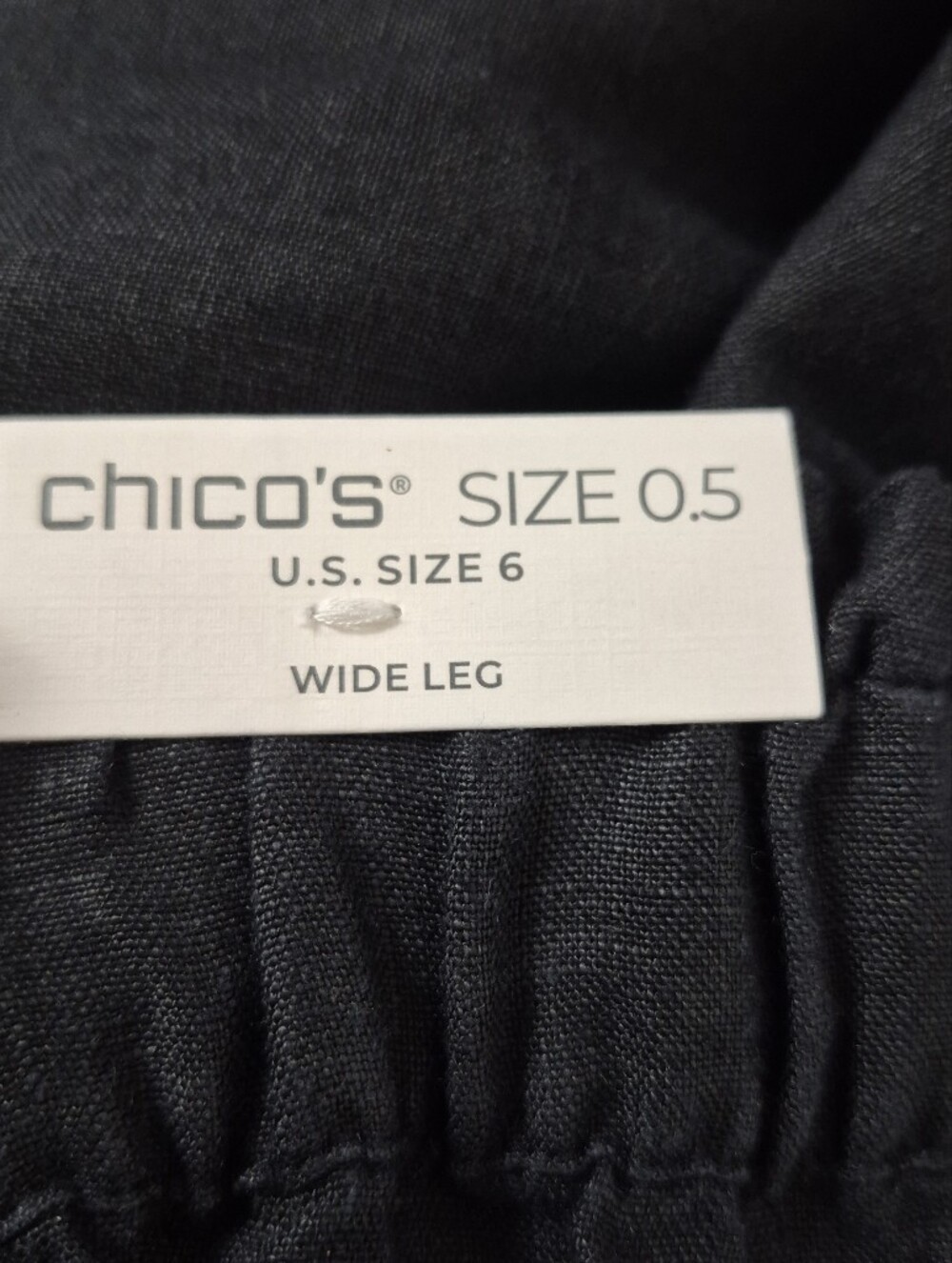 Chico's Pull-On Black Linen Wide Leg Crop Culotte Pants - Size 6 - Picture 14 of 16